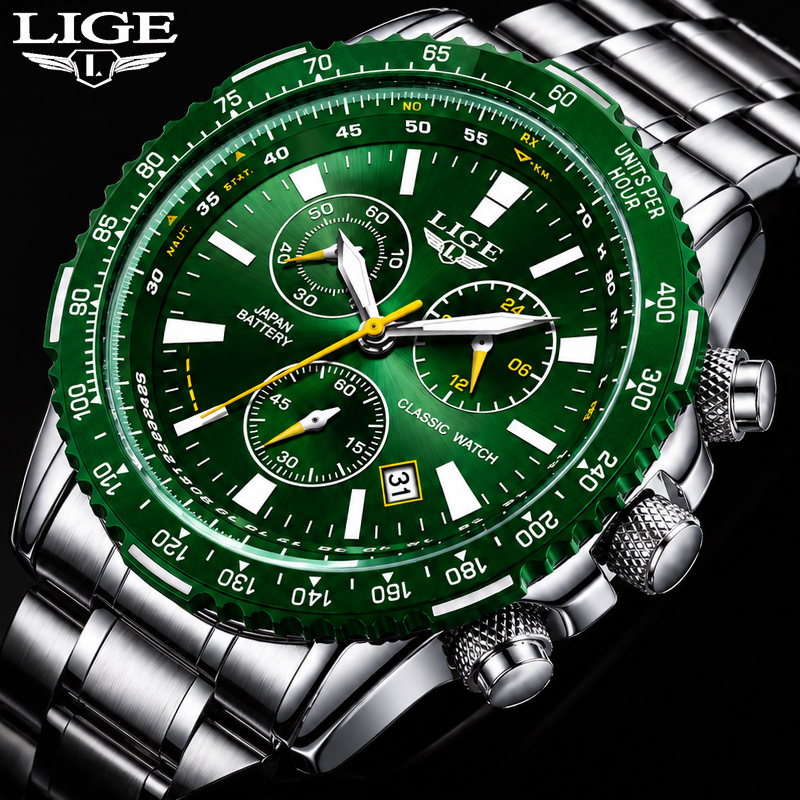 Luxury Watch Magazine - LIGE New Green Big Dial Watch