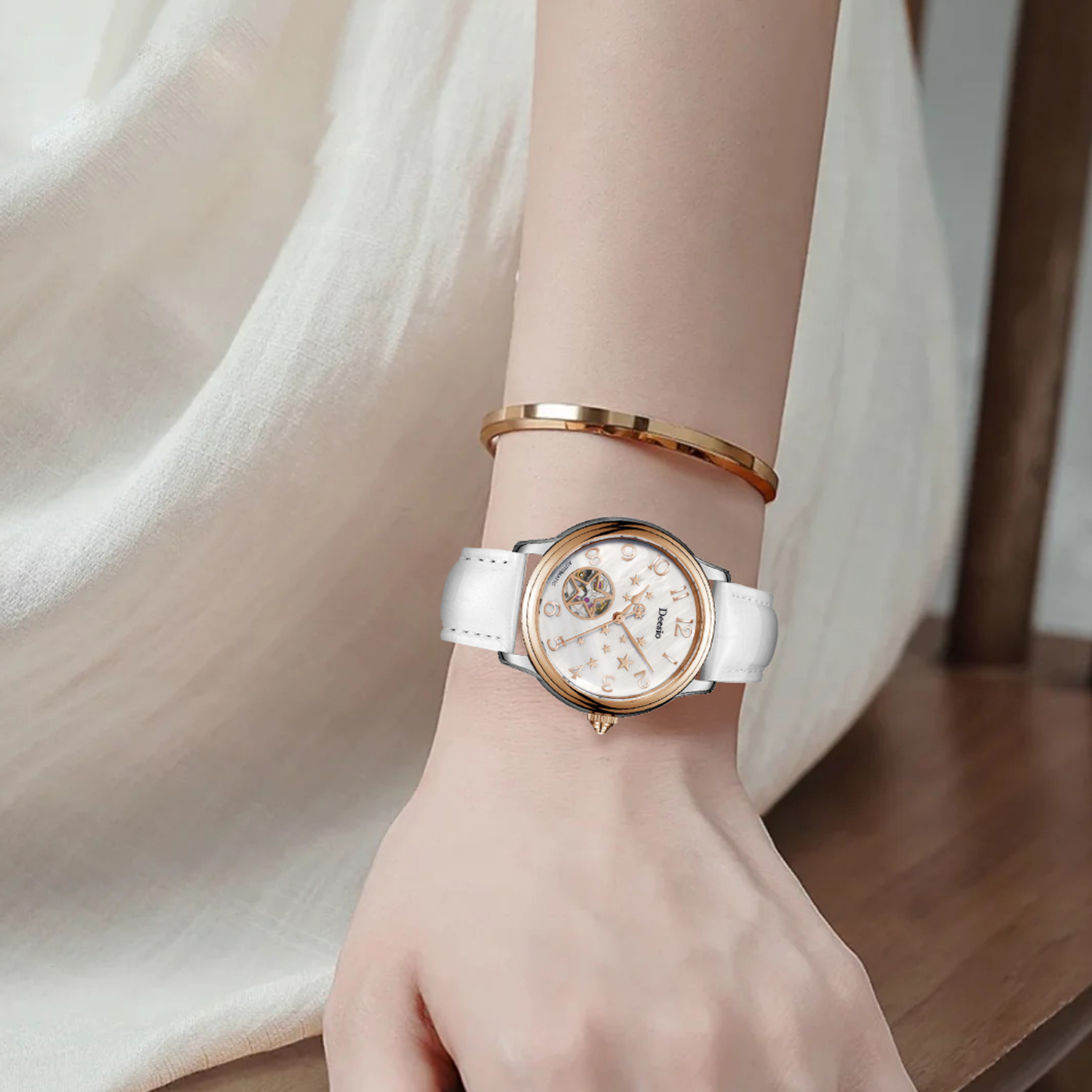 Luxury Watch Gift For Her - Deesio Women's Automatic Mechanical Watch Skeleton