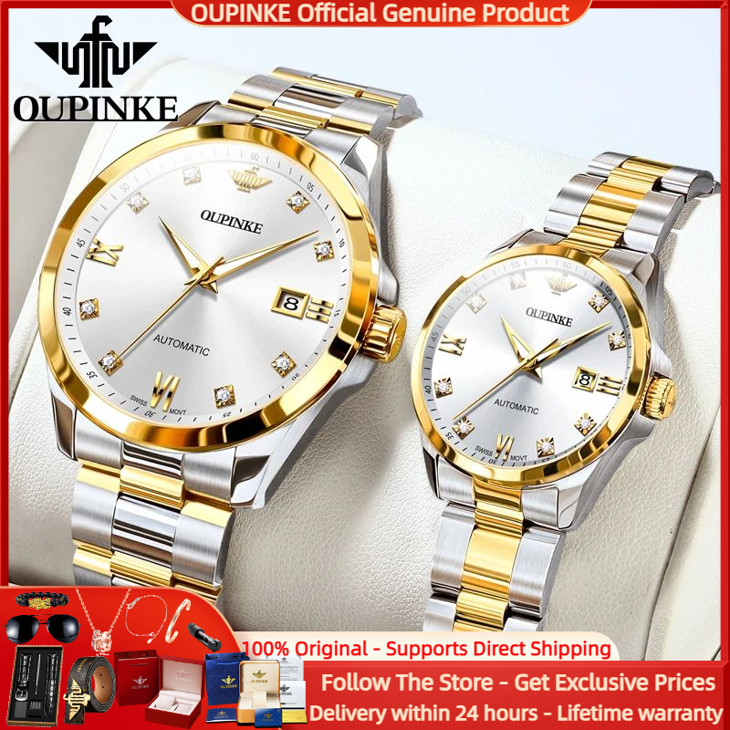 Luxury Watch Gift For Her - OUPINKE 3199 Swiss Movement Mechanical Watch