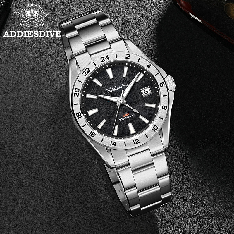 Gmt Dual Timezone Watch - ADDIESDIVE Elegant Business Men's Watch 38mm