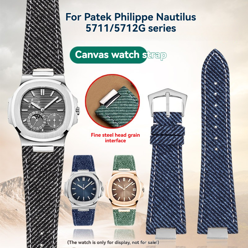 Luxury Watch Patek Philippe - 25mm×12mm Canvas Watch Strap for Patek