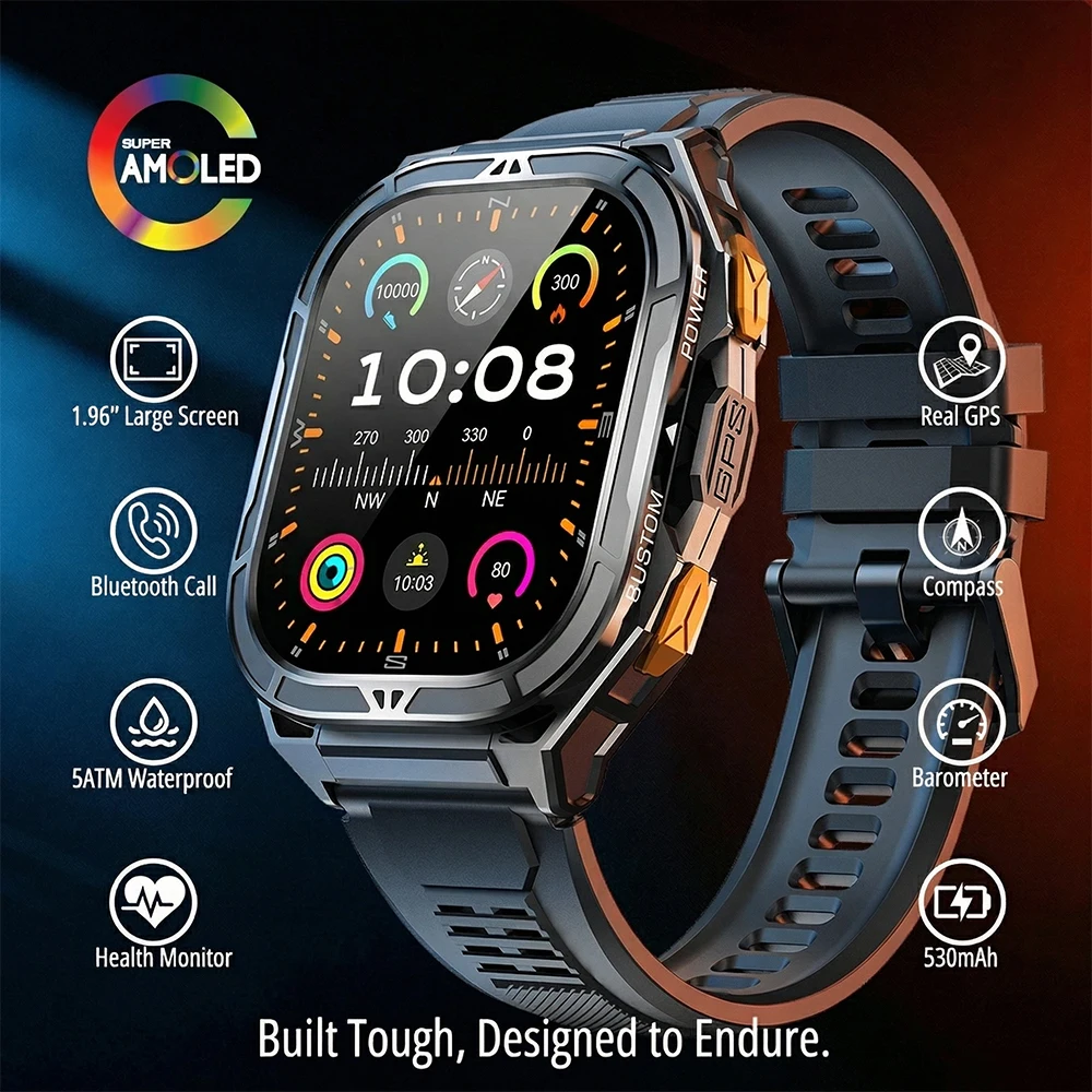 Luxury Watch Arabic - Luxury AMOLED Smartwatch Real GPS 5ATM