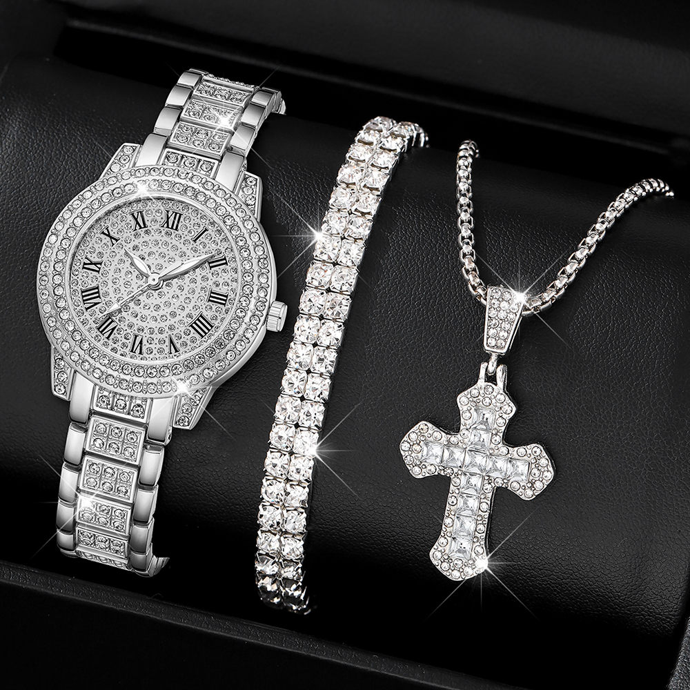 3PCS Silver Alloy Strap Women' - Luxury Watch Gift For Her recensie en prijs