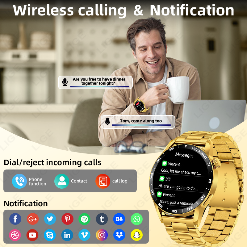 LIGE Luxury Men Sport Smart Wa - Luxury Watch Arabic recensie en prijs