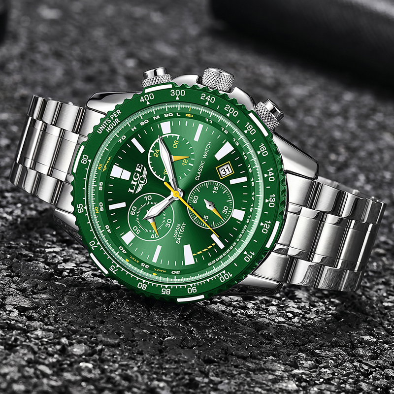 LIGE New Green Big Dial Watch  - Luxury Watch Magazine recensie en prijs