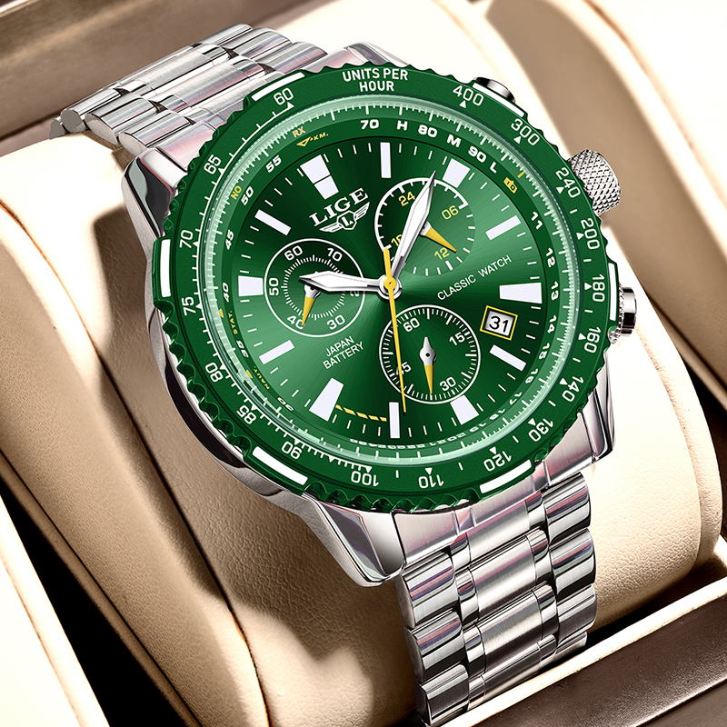 LIGE New Green Big Dial Watch  - Luxury Watch Magazine recensie en prijs