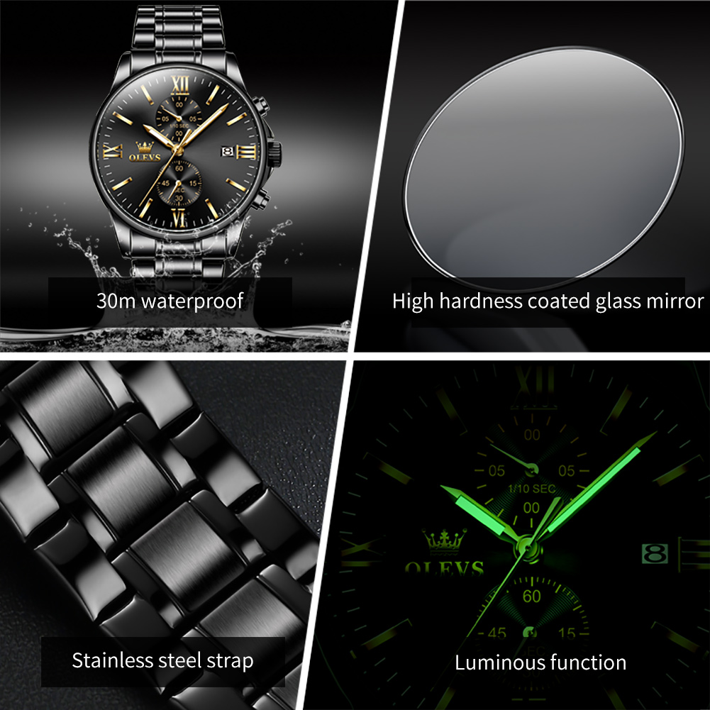 OLEVS 2886 Classic Black Quart - Luxury Watch Magazine recensie en prijs