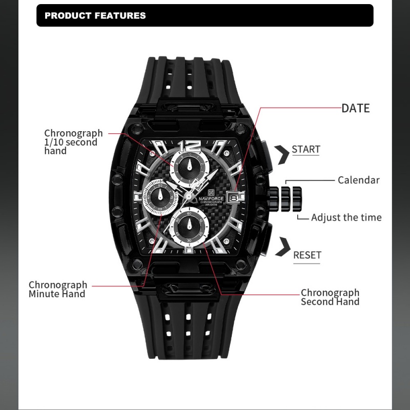 NAVIFORCE Man's Watch 5ATM Wat - Luxury Watch Straps recensie en prijs
