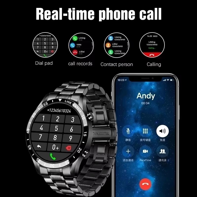 LIGE New Bluetooth Call Smart  - Luxury Watch Arabic recensie en prijs