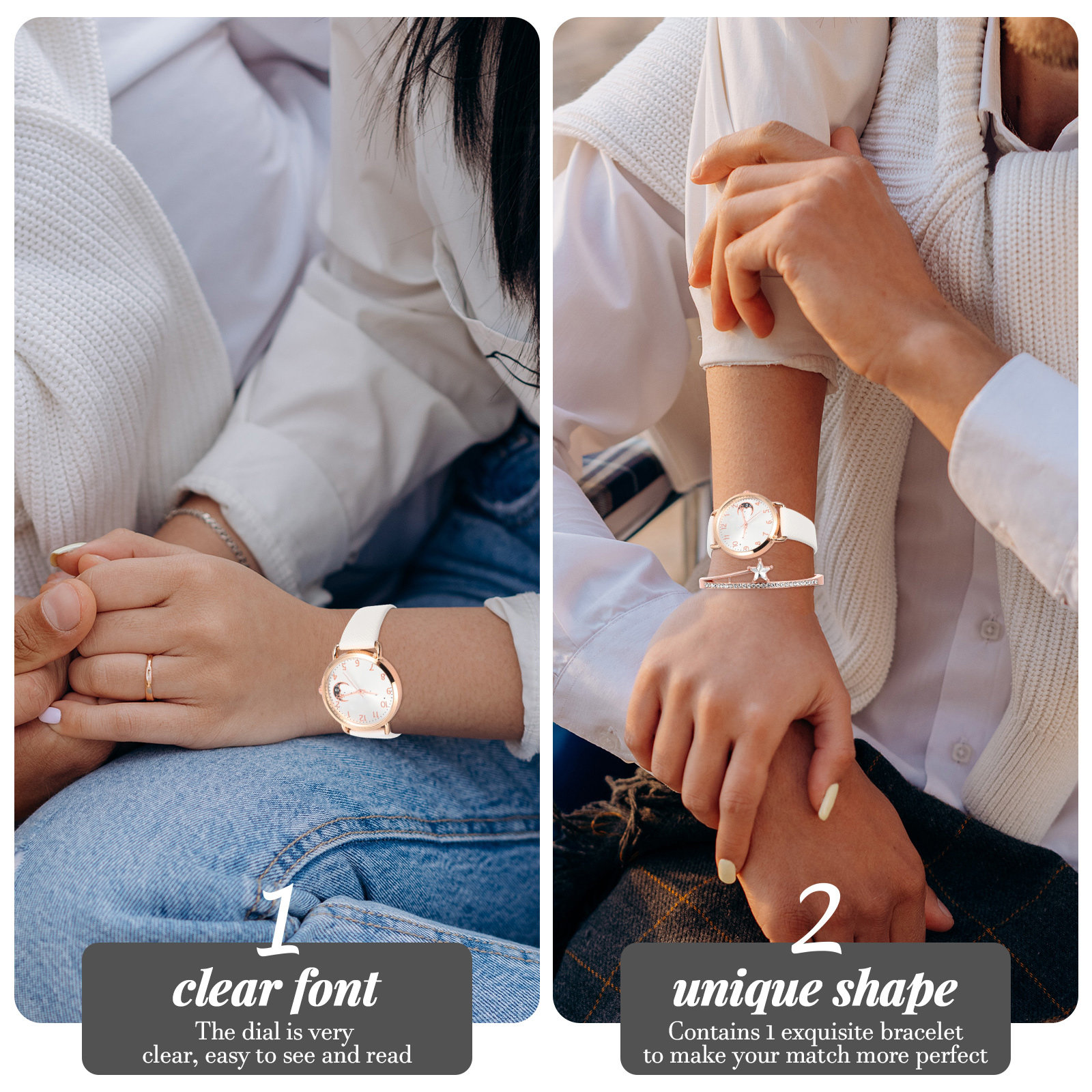 1Set Elegant Star Moon Women W - Luxury Watch Gift For Her recensie en prijs