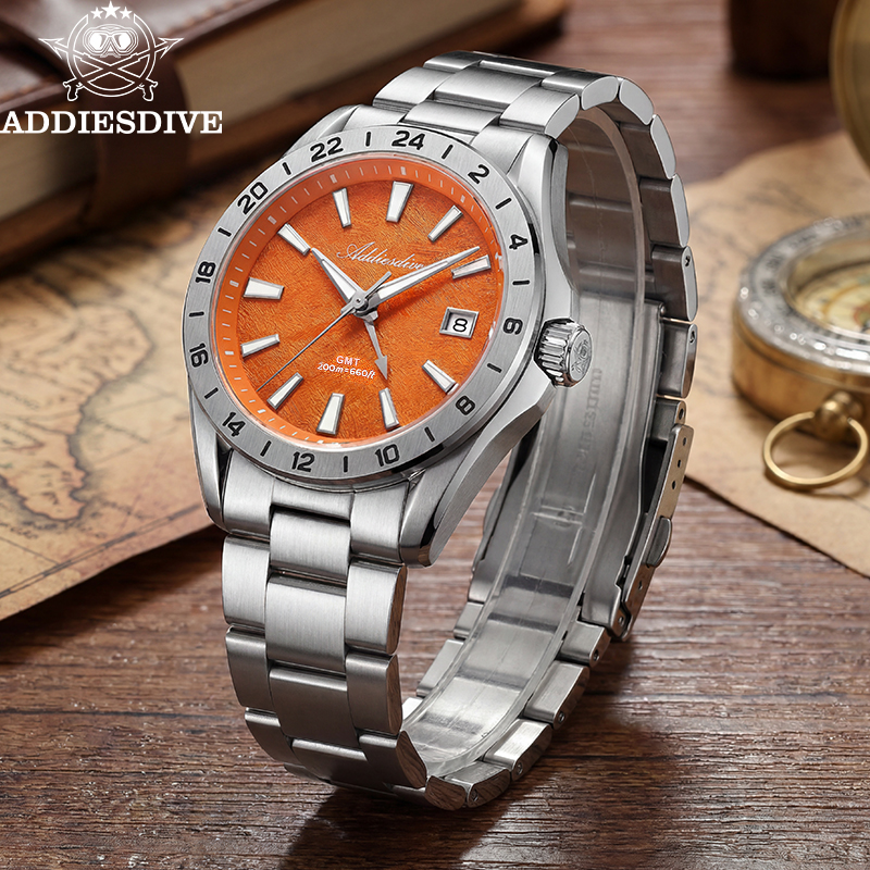 ADDIESDIVE Men's GMT Quartz Wa - Gmt Dual Timezone Watch recensie en prijs