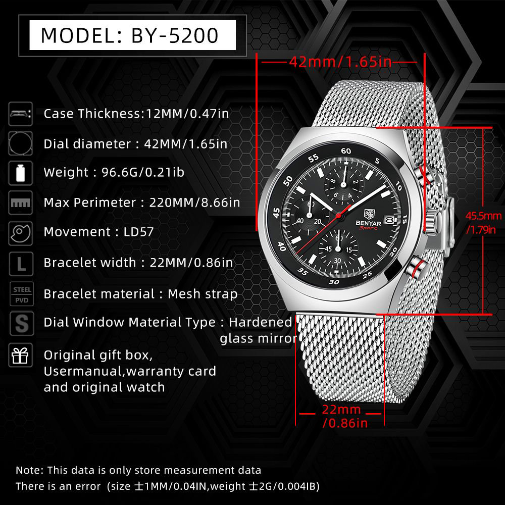 BENYAR Top Luxury Brand Men's  - Luxury Watch Straps recensie en prijs